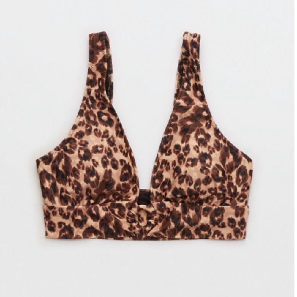 Aerie Plunge Leopard Ring Bikini Top